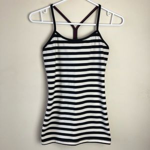 Lululemon size 4 striped Power Y tank top
